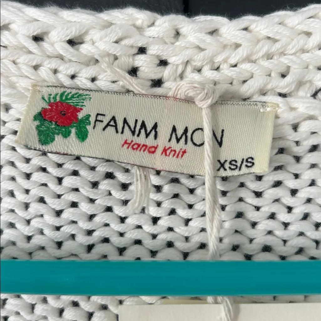 NEW NWT Fanm Mon Handknit Cardigan XS/S FANTASTIC White - Image 5