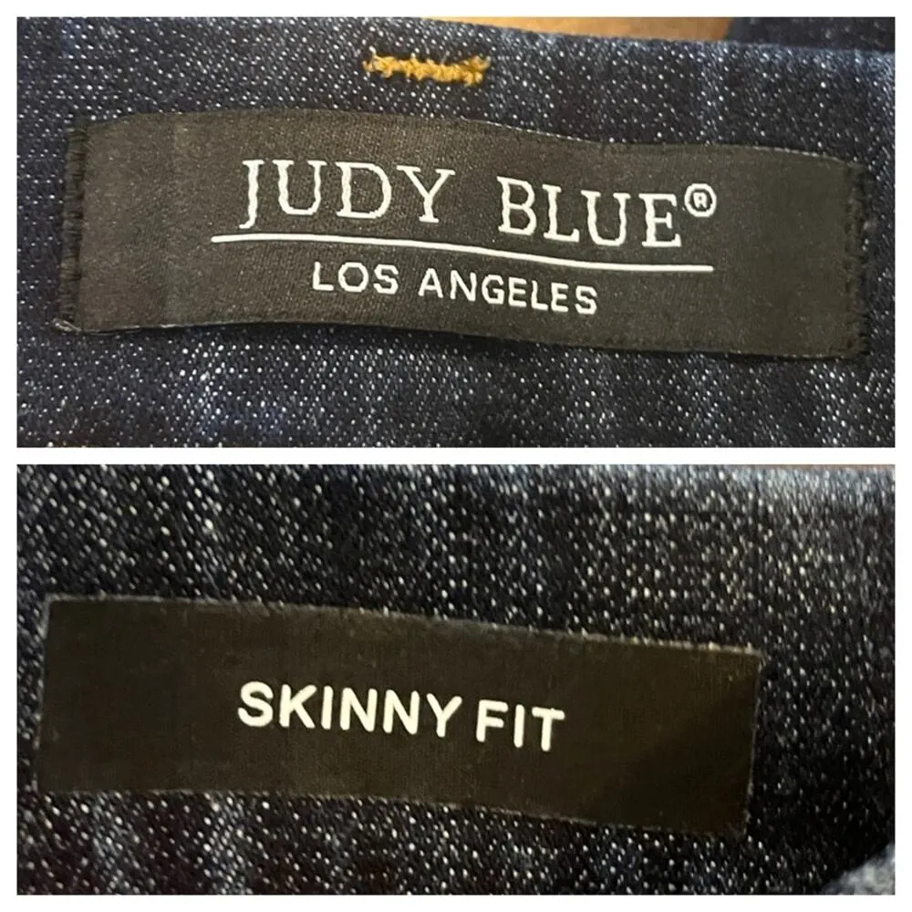 Judy Blue Jeans Skinny Fit Ankle Mid Rise Stretch Dark Wash Women’s Size 5/27 - Image 5