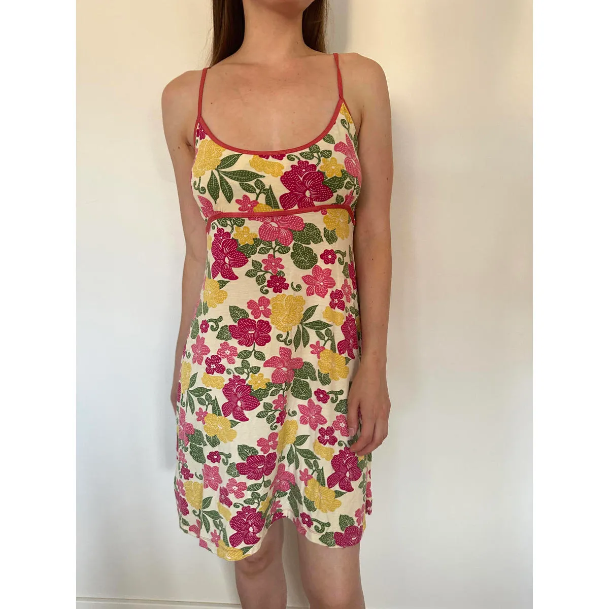Colorful Floral Summer Sundress Yellow Size M - Image 4