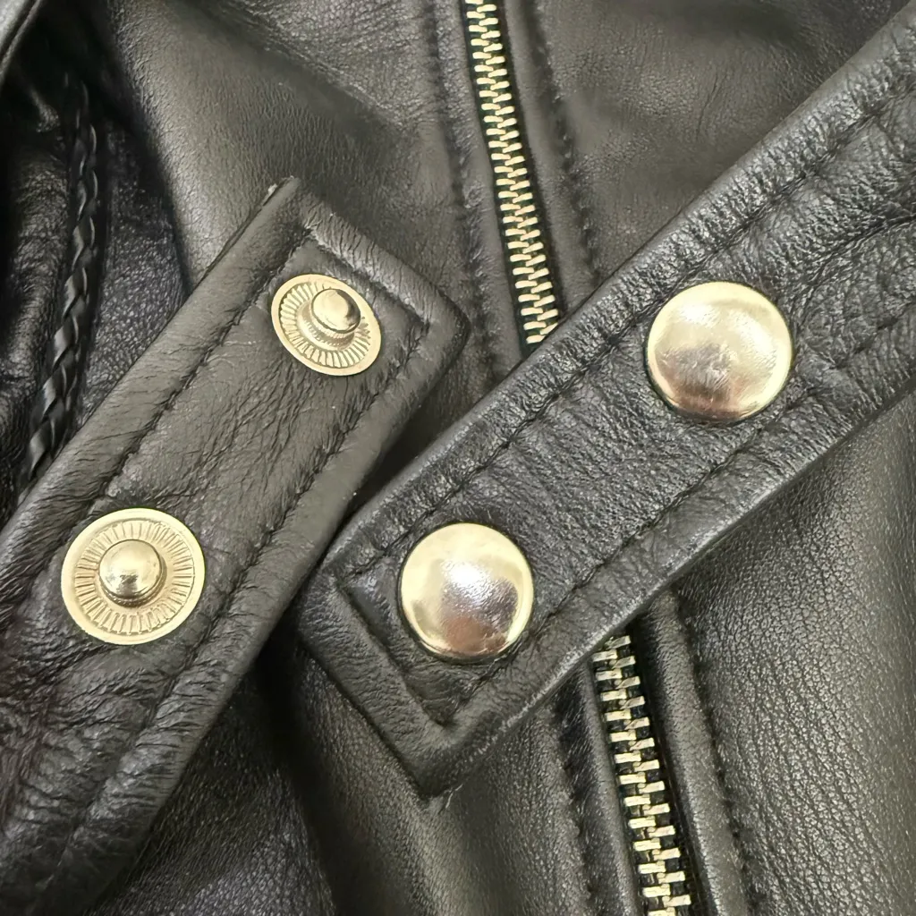 Vintage FIRST Black 100% Genuine Leather Biker Vest Women’s Halter Vest Size M Size M - Image 10