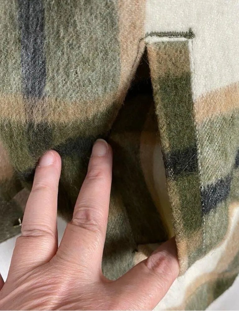 Zara Blogger Favorite Green&Beige Wool Blend Plaid Shacket Sz.M - Image 9