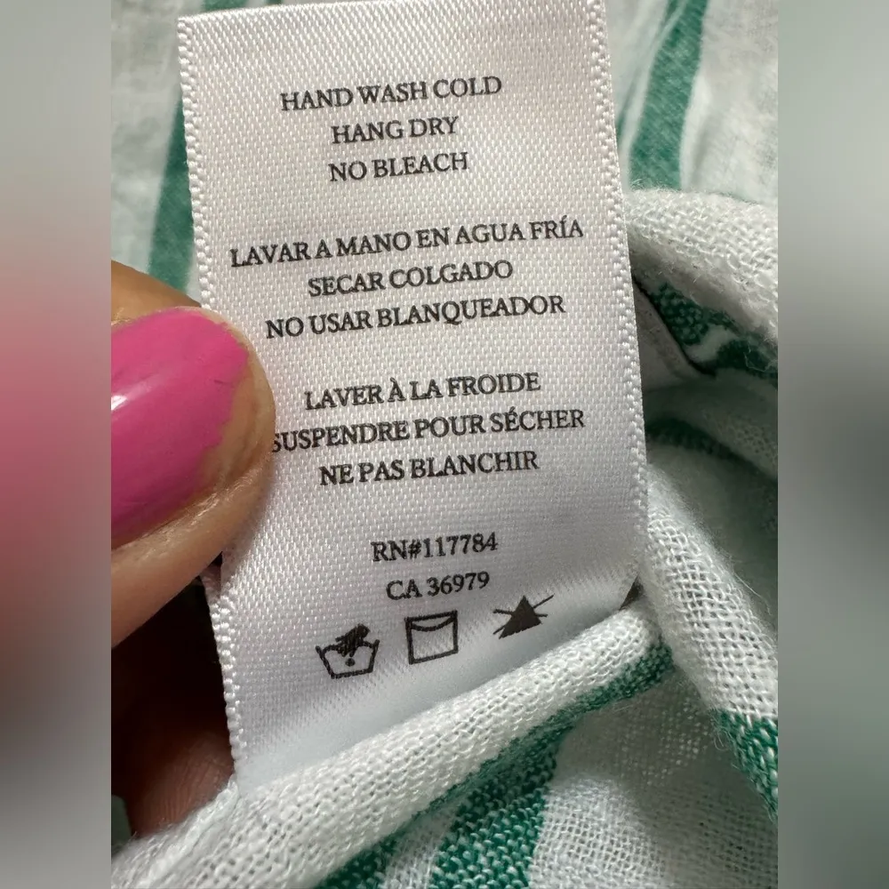 Rails Charli Striped Button Down Shirt in White and Mint Size XS which best - Image 7