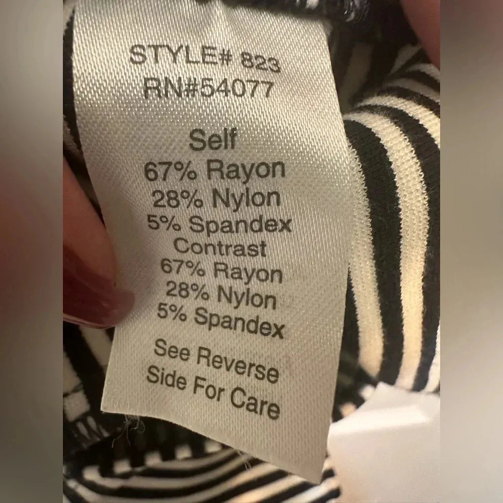 CAbi Jacket Navy Blue/White Striped Collared Double Breasted Pockets - Image 7