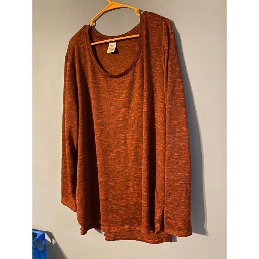 Faded Glory Maroon Scoop Neck Sweater Size 4X - Image 3