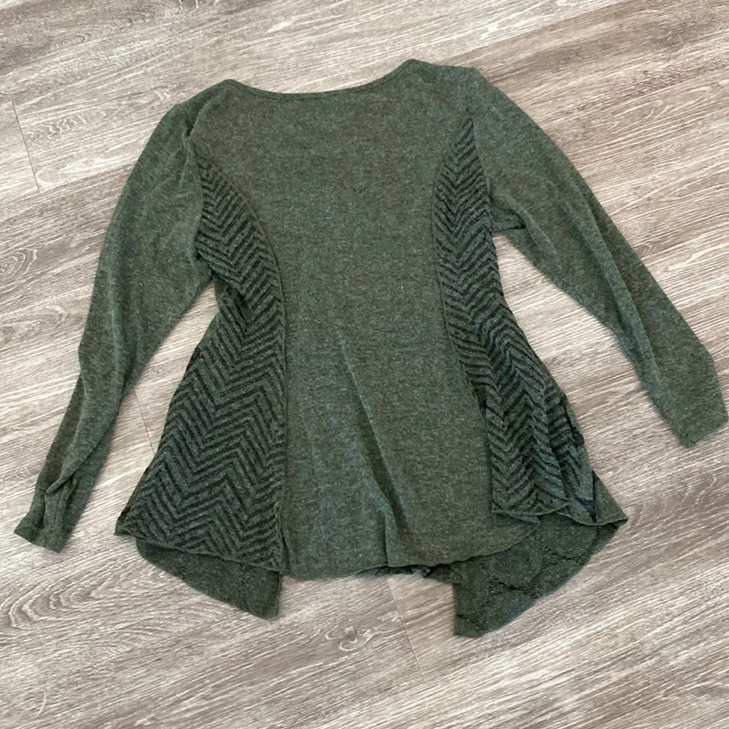 Y2k knit sweater forest green small - Image 6