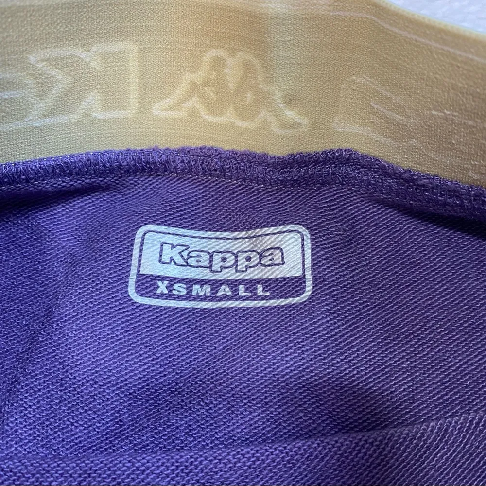 Kappa Logo Tape Elero Fleece Purple Sweatshirt Size Oversize X-Small NWT 20"x20" - Image 5
