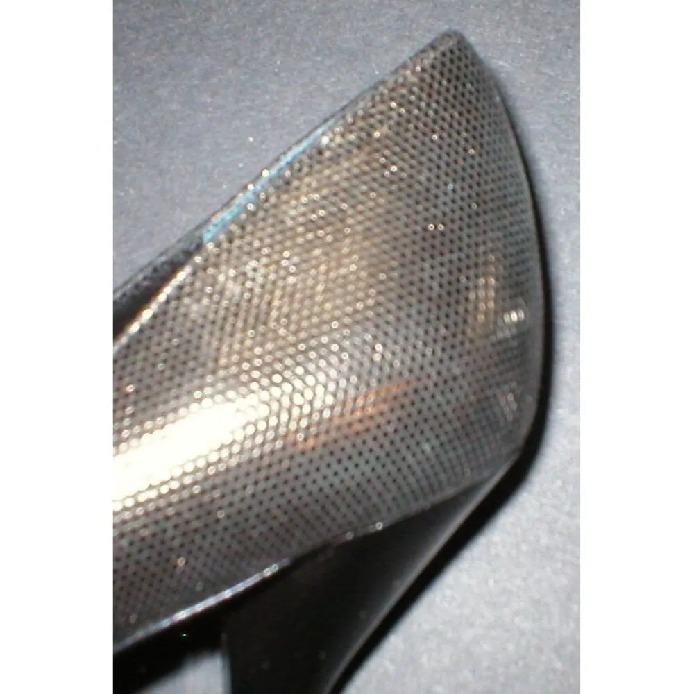 New Womens $117 Nina Shoes 9 Brown Metallic Bronze Chocolate Heels Chain Open To - Image 2