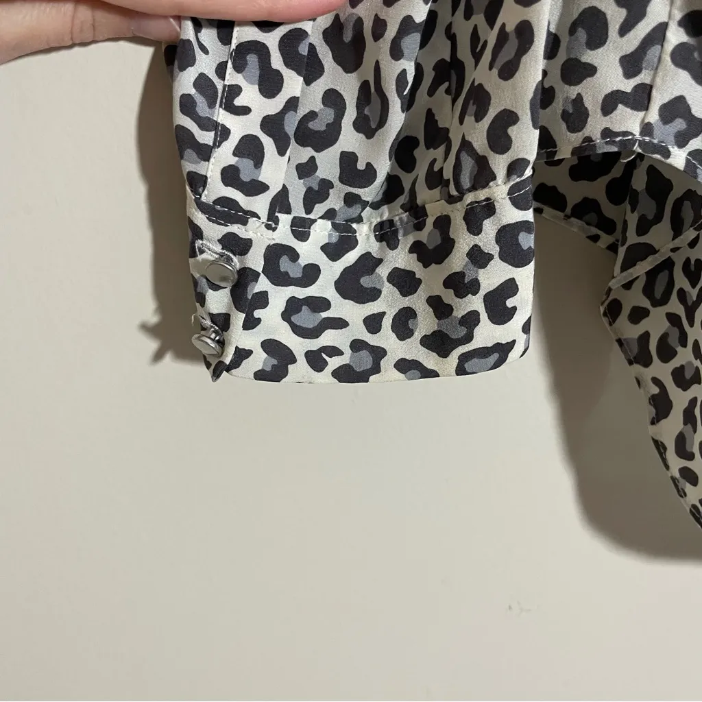 Rebecca Taylor Cheetah Silk Blouse - Image 7
