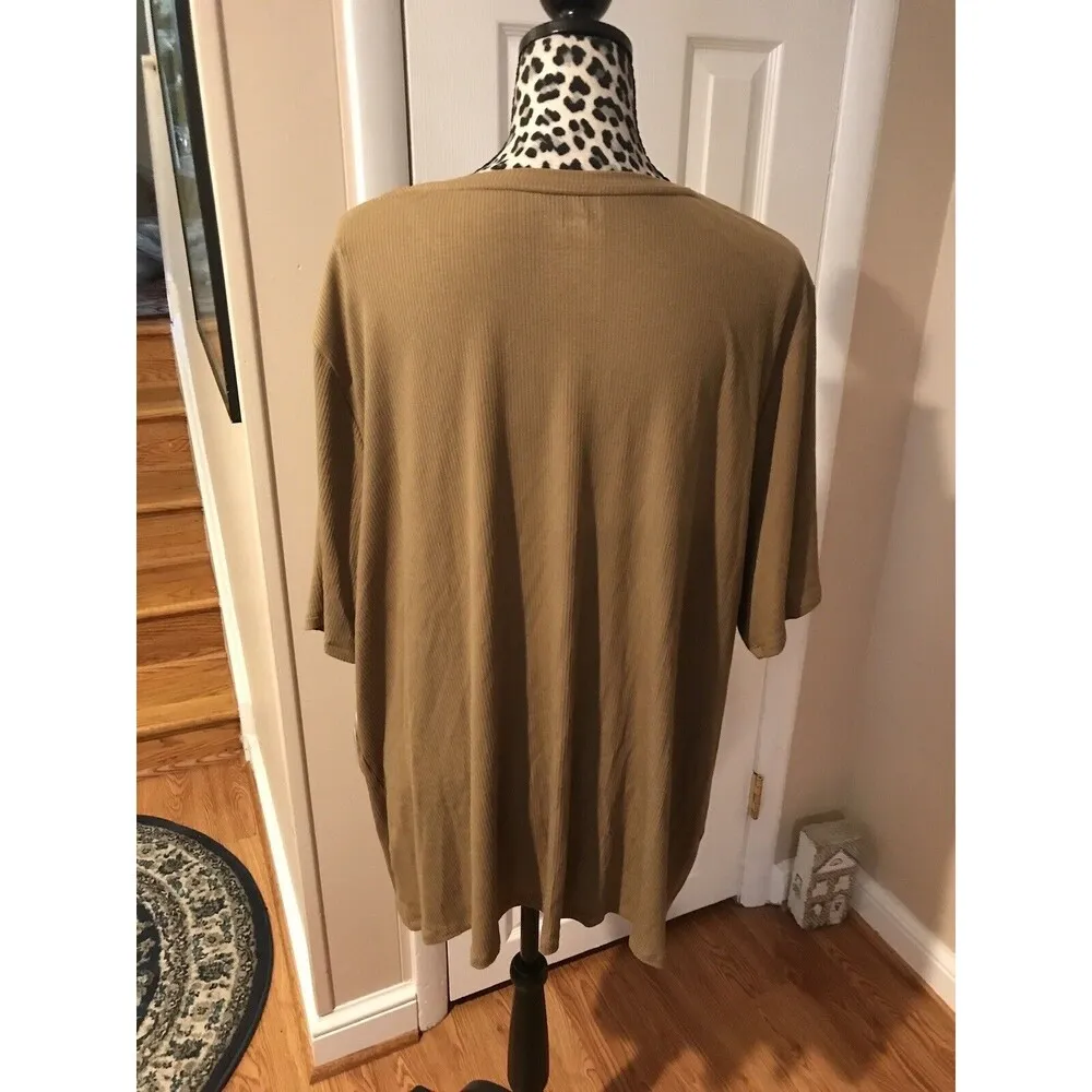 Nine West Women Soft Spun Elbow Sleeve T-shirt Olive 4X Rayon Spandex New G2 - Image 2