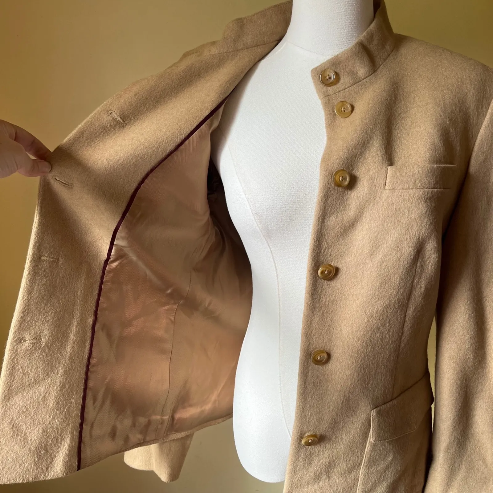 Vintage 90s Talbots‎ Made in Italy Camel Hair Blazer Jacket Women's Petites 10 - Image 3