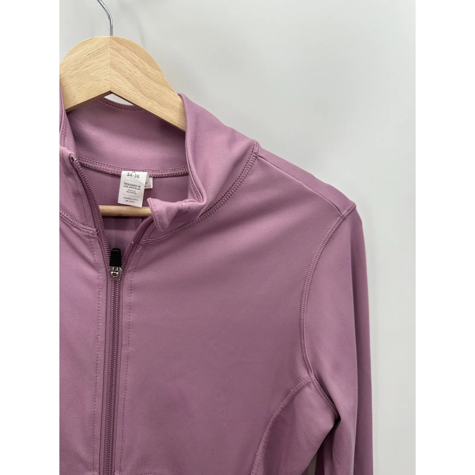 Marika Jacket Women SMALL Purple Long Sleeve Thumbholes Full Zip Activewear - Image 6
