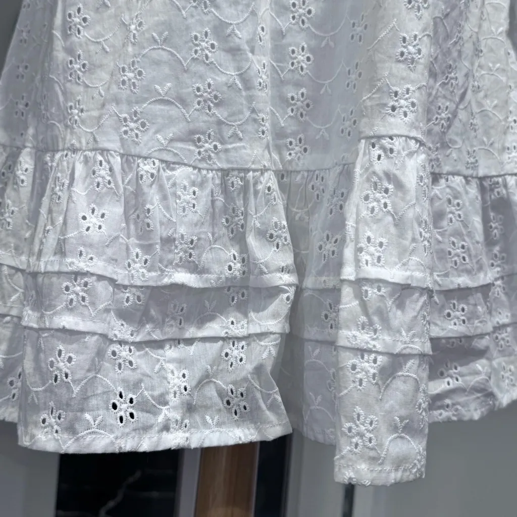Anthropologie dRa Los Angeles White Eyelet Ruffle Dress - Image 12