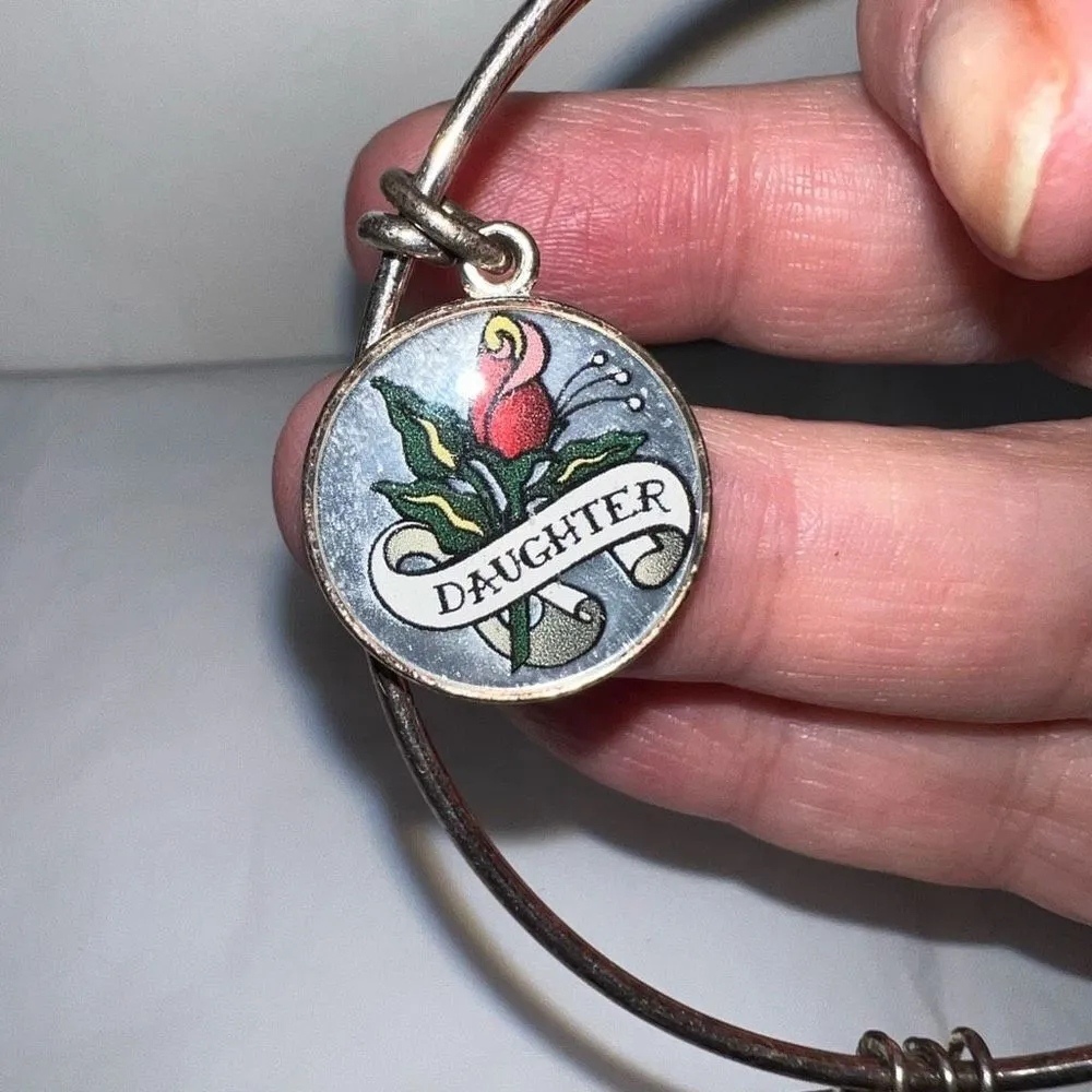Alex and Ani Daughter Tattoo Design Bangle Bracelet - Image 4