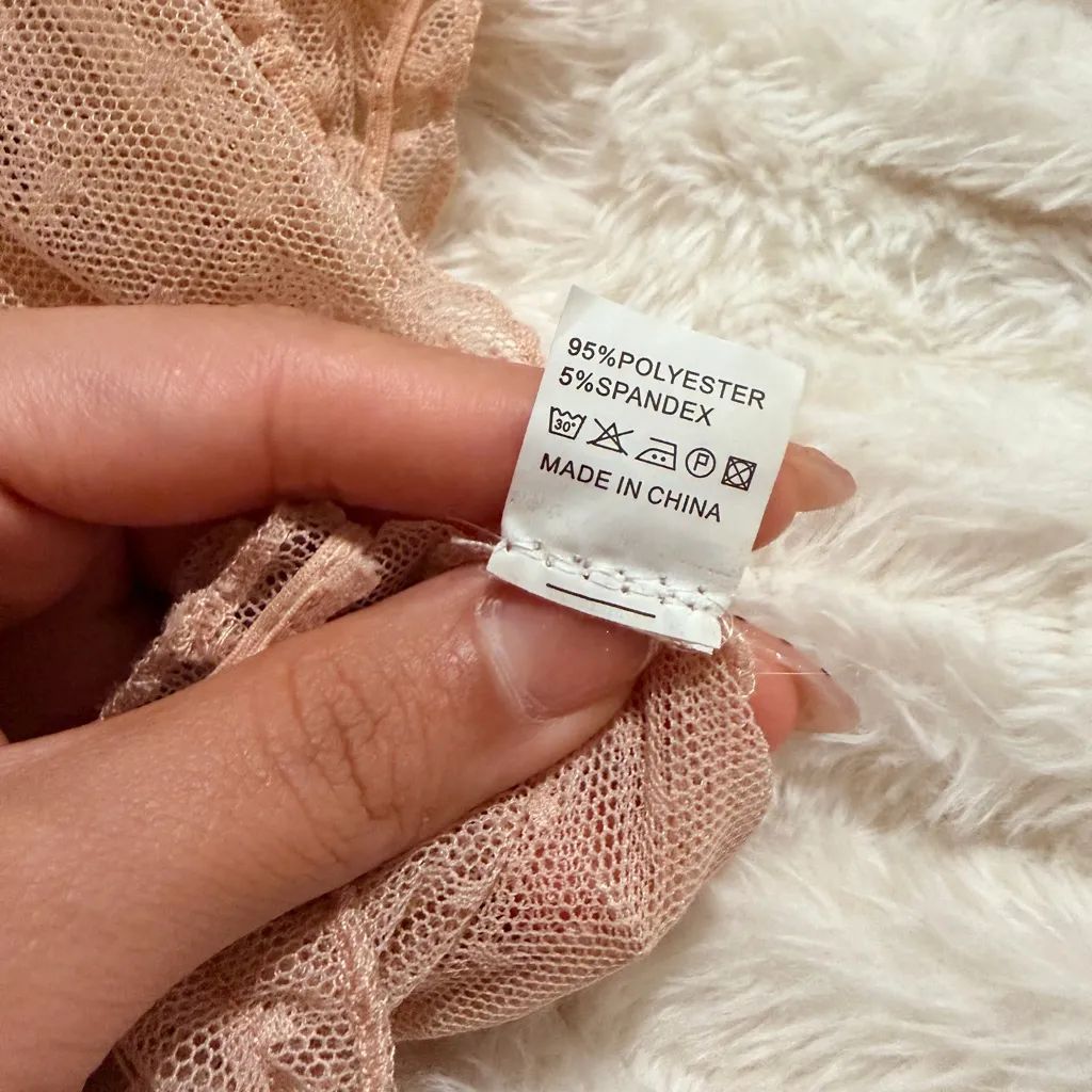 Sheer Peach Lingerie Top Pink - Image 6