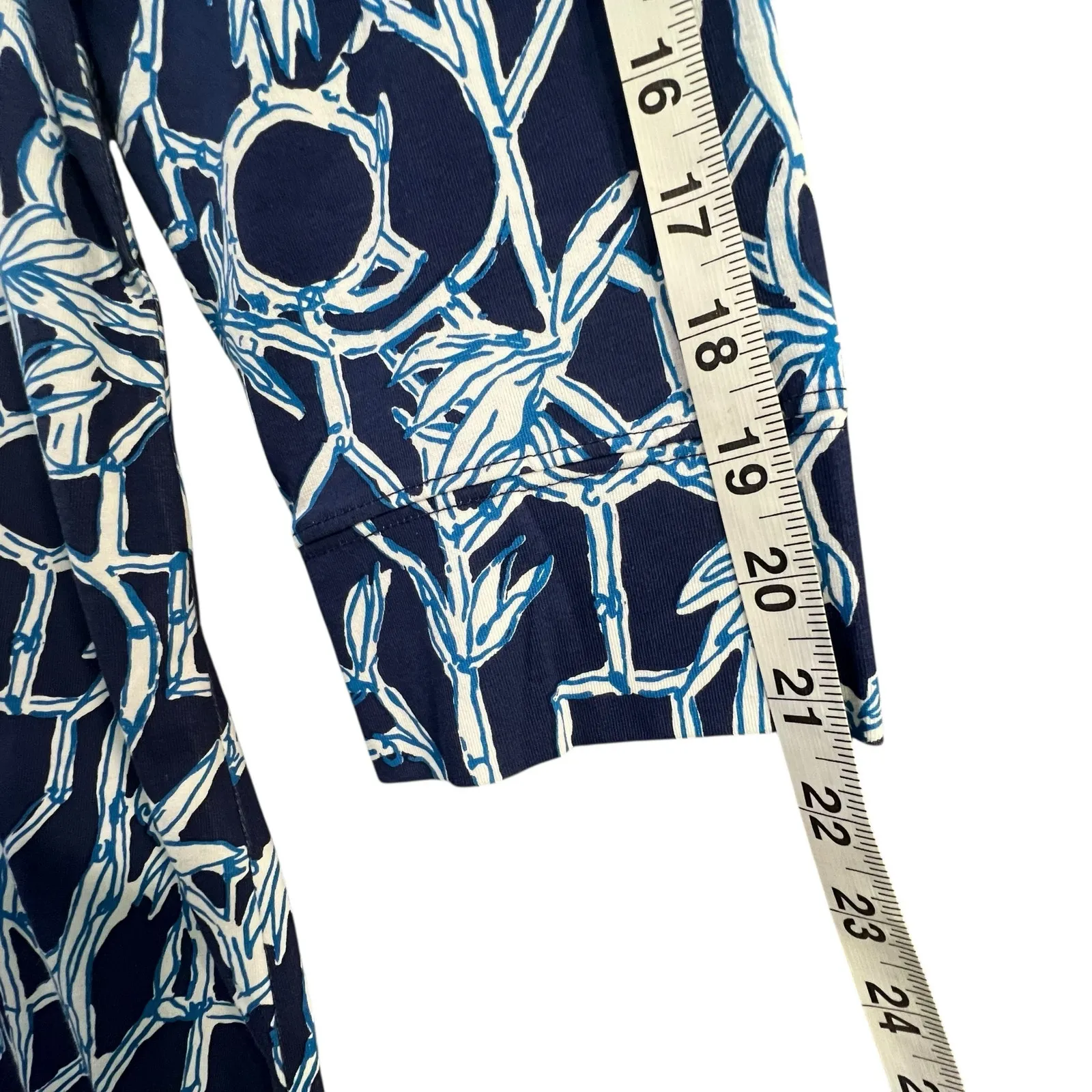 Lilly Pulitzer Hollee Dress Womens XL Navy Blue Lucky Bamboo Cutout TINY FLAW - Image 12