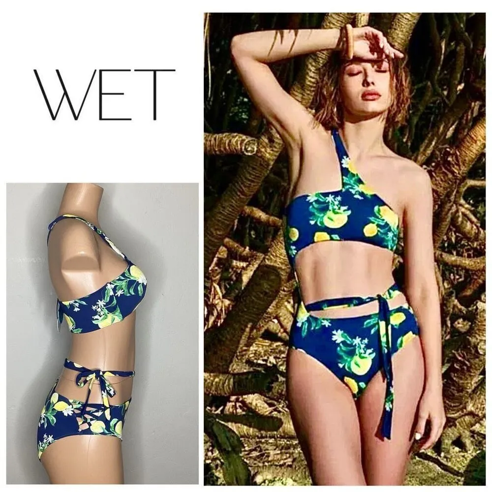 New. WET L.A lemon navy swimsuit. Small. Retails $228 - Image 2