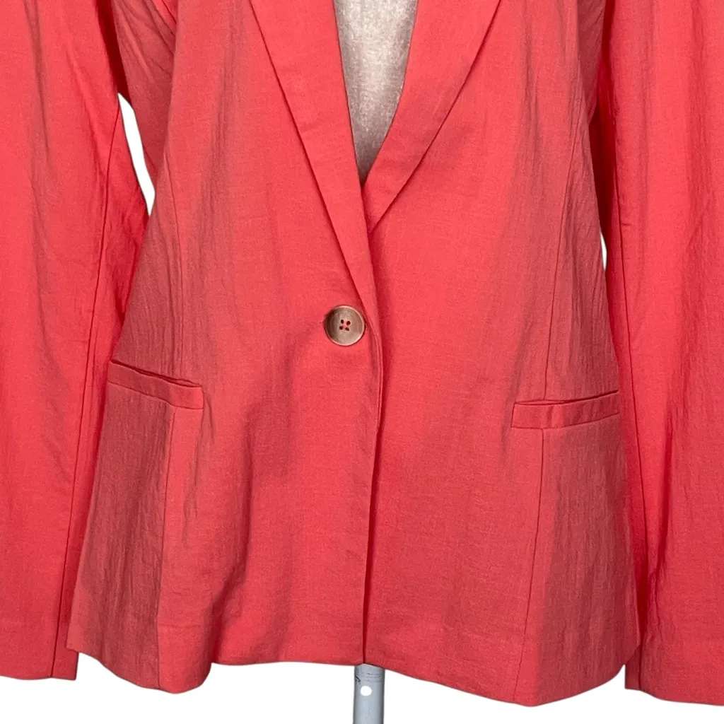 Maurices Boyfriend Blazer Coral Women’s Size L Single Button Unlined Lightweight - Image 4