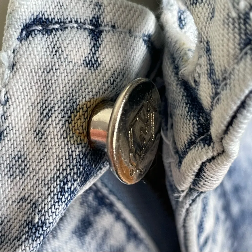 Vintage 80s Denim Skirt Lace Trim Acid Wash Retro Jean Skirt Pencil Cotton Blue Size undefined - Image 11