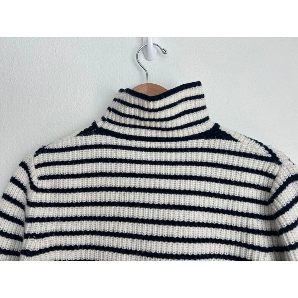 Kule The Banks Wool Sweater Cream Navy Size Small Blue - Image 11