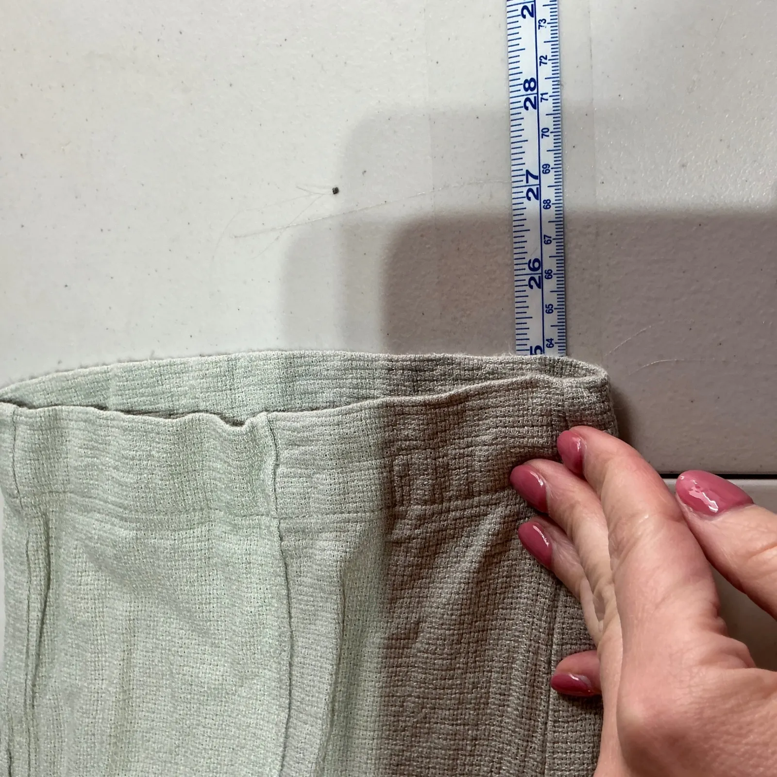 Madewell‎ Breezewoven Pull On Wide Leg Pants Sz XS Linen Blend Casual Sage Green - Image 10