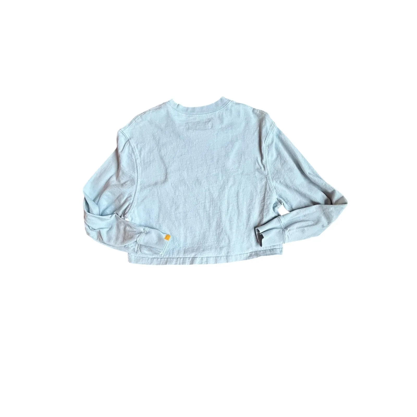 Yellow Label Light Blue Cropped Long Sleeve Sweatshirt Women's Size Medium - Image 6