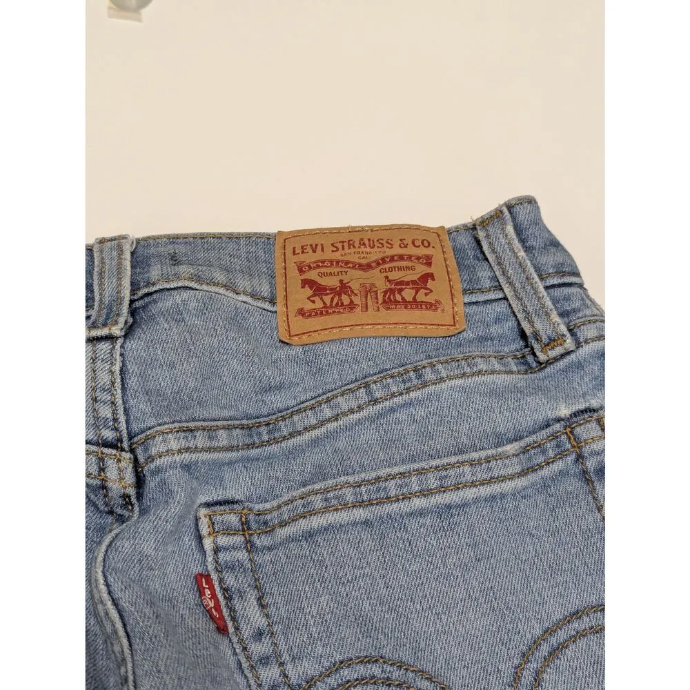 Levi's Wedgie Skinny Jeans High Rise Blue Spice Distressed Ripped Womens 26 Pant - Image 5