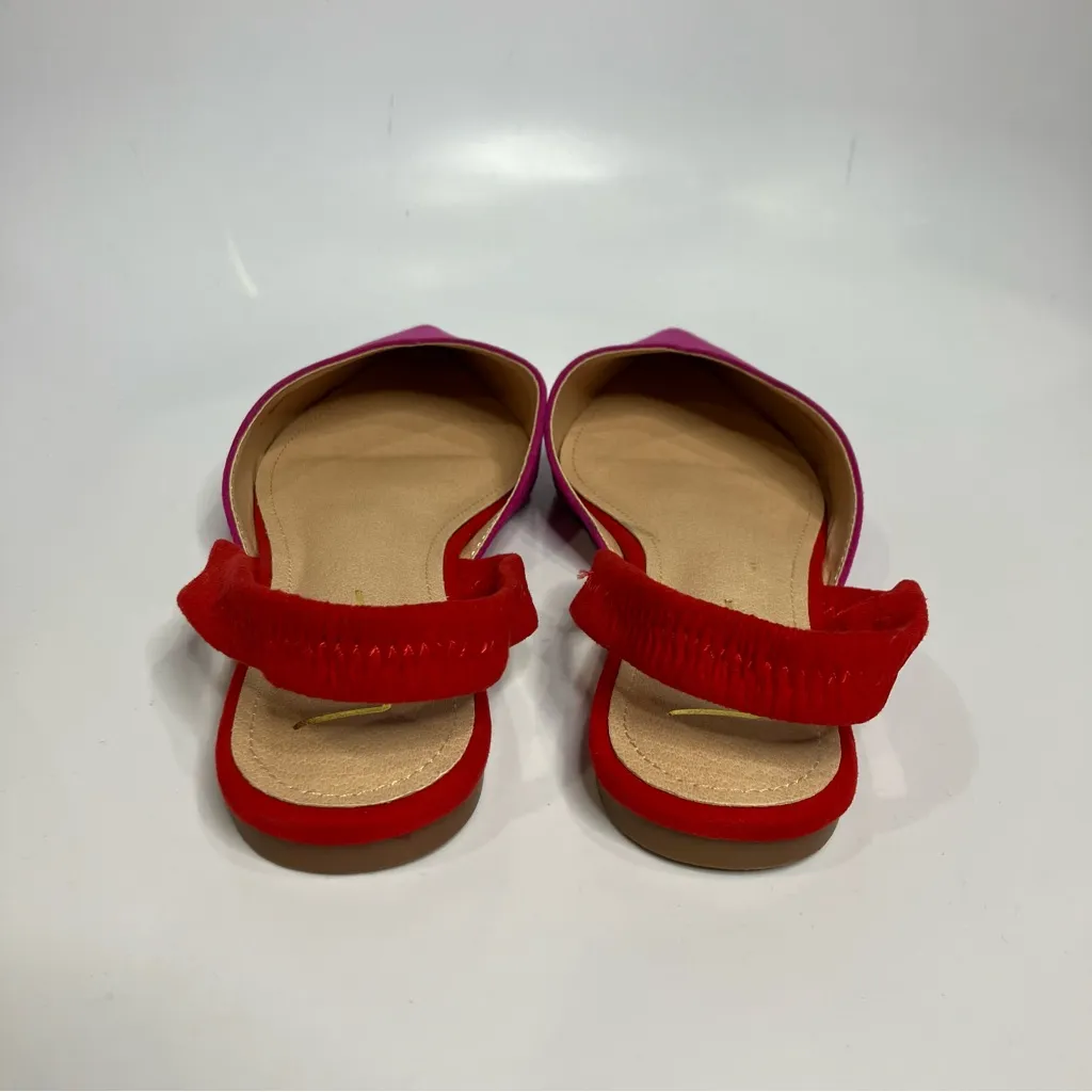 Lulus Mae sling back color block pointed toe‎ flats women’s size 9 red fushia - Image 6