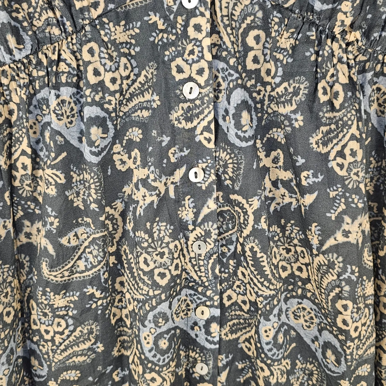 Sundance Womens‎ Gray Paisley Daybreak Wide Leg Jumpsuit Medium - Image 3