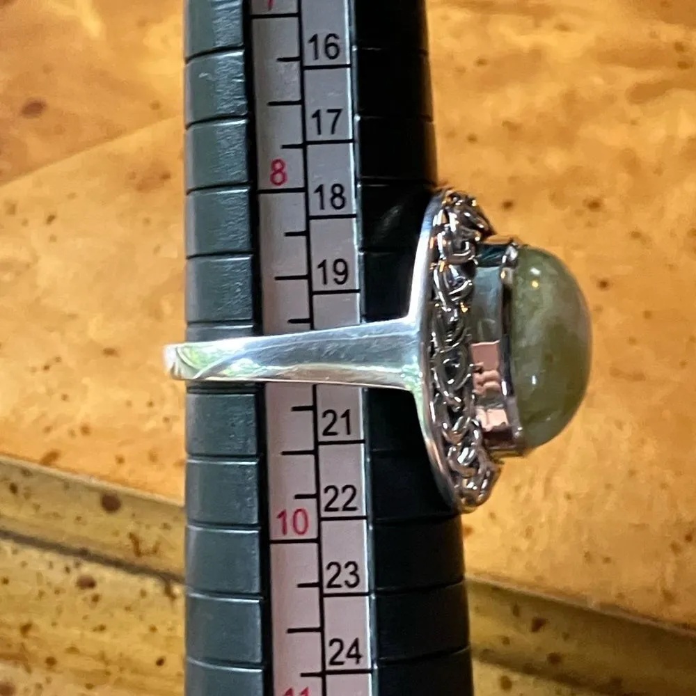 Natural Connemara Marble Sterling Silver Cocktail Ring Size 9 - Image 8