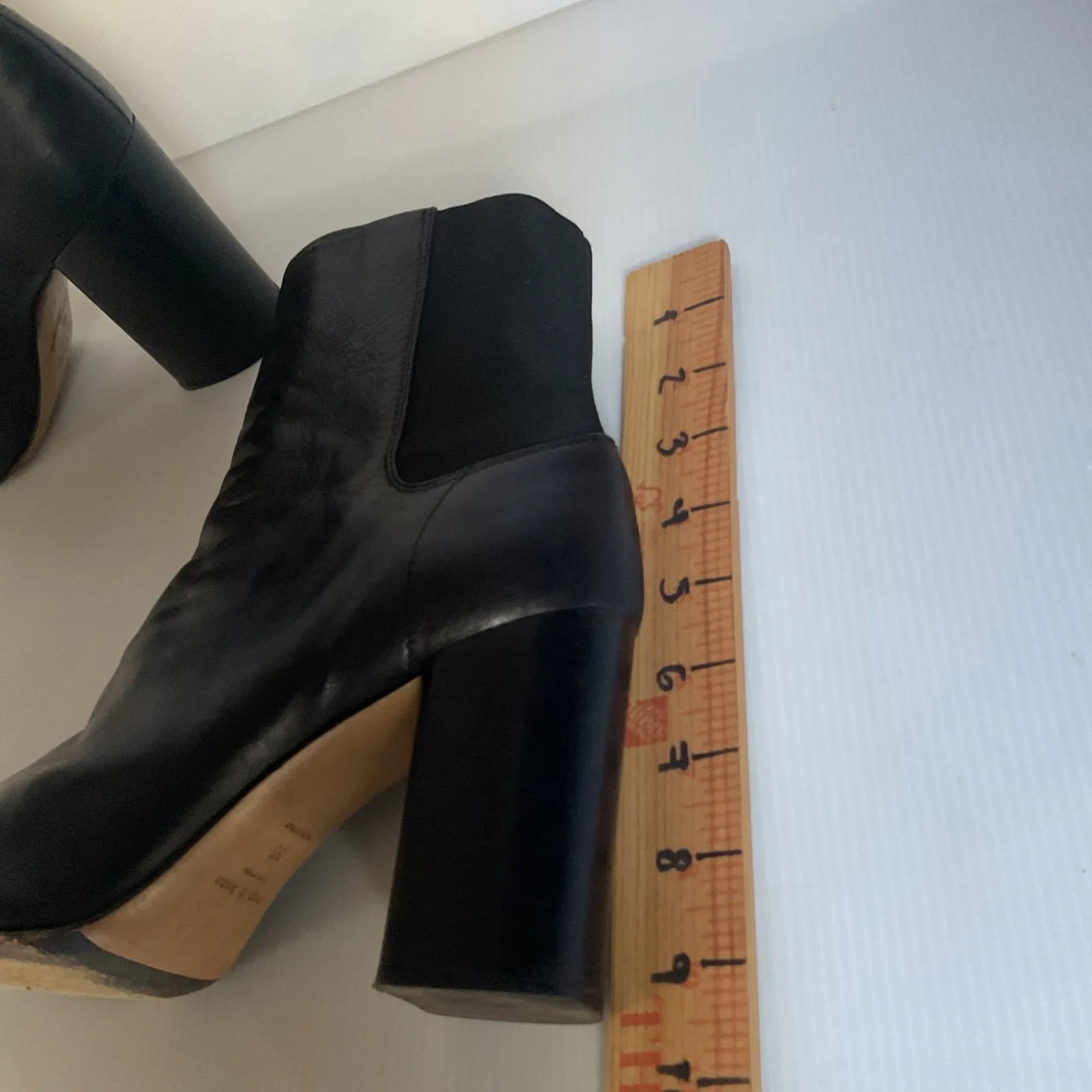 Rag & Bone Black Leather Chelsea Ankle Boots Block Heel Women’s EU 39 / US 8.5 - Image 7