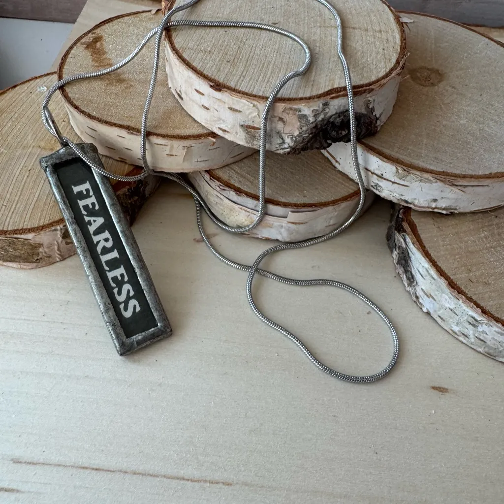Fearless Pendant Necklace Handcrafted on a  20” stainless steel chain - Image 6