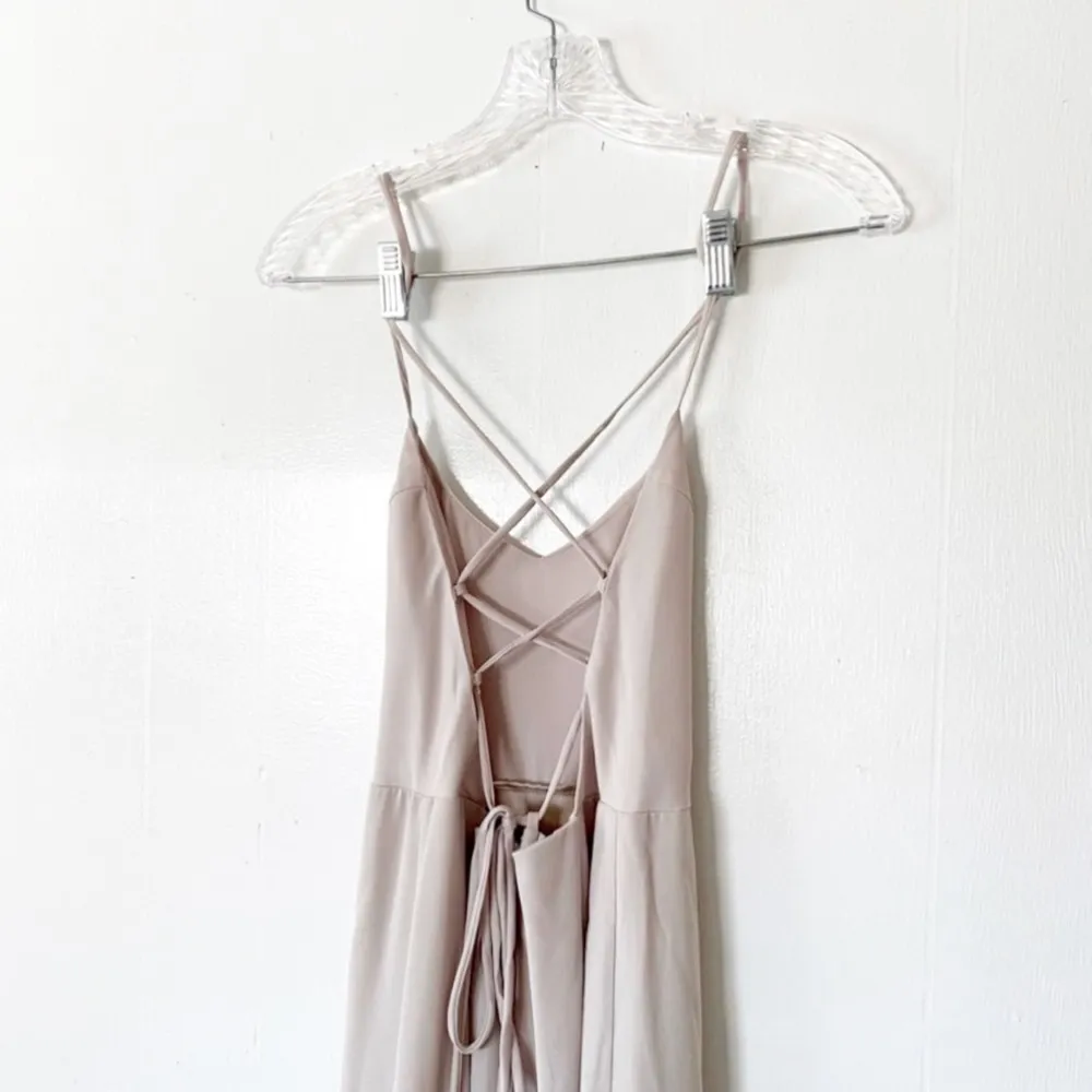 Show me Your Mumu tie back Gown XSMALL beige bridesmaid dress Goddess - Image 3