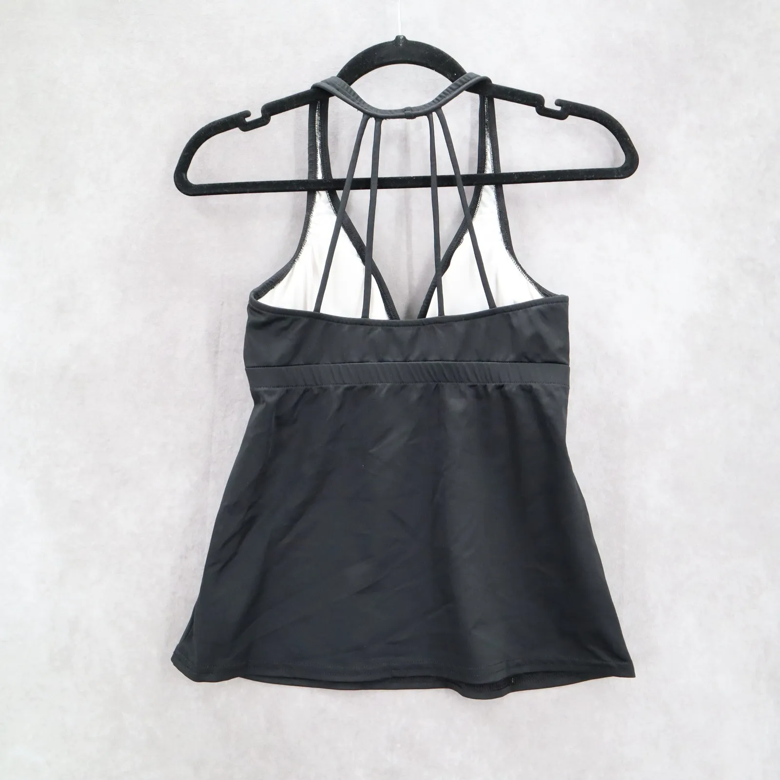 Venus Black Padded Halter Strap Swim Racerback Beach Tank Tankini Top‎ S Small 6 - Image 2