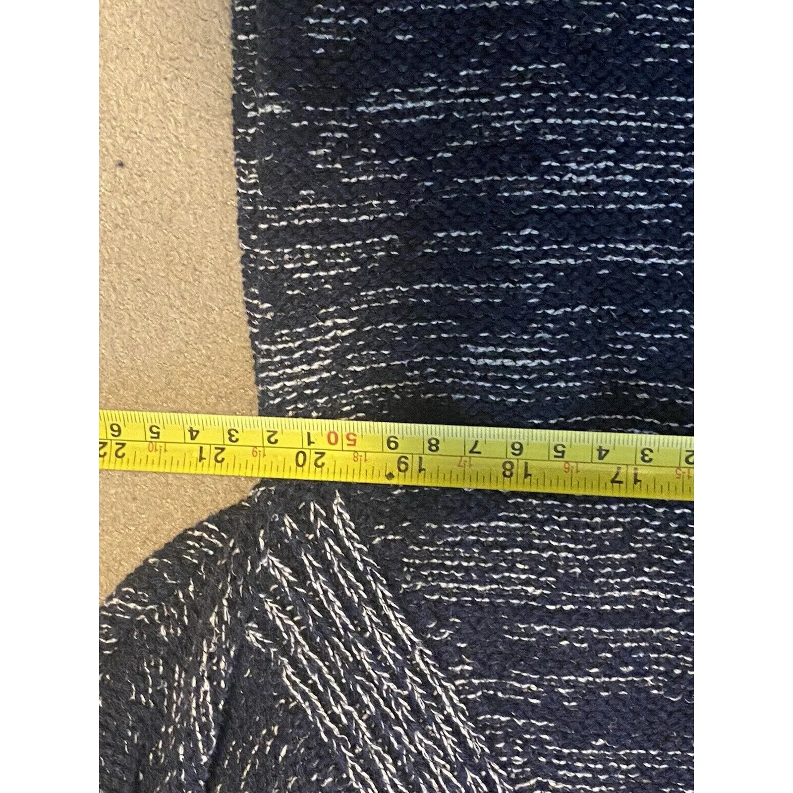 Massimo Dutti Navy Blue Marled Heavy Knit Split Back Sweater Sz small - Image 9