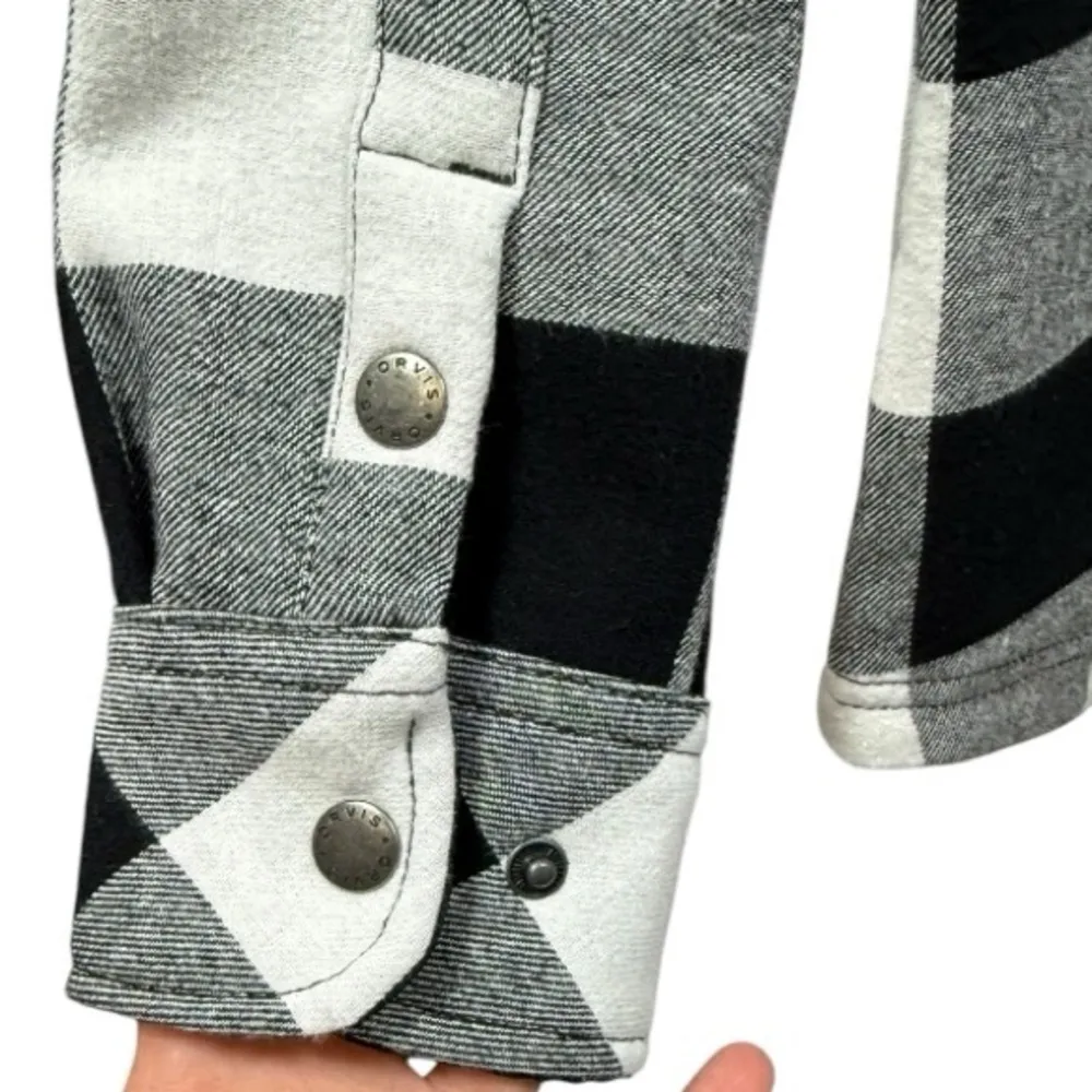 Orvis Fleece Lined Button Down Shirt‎ Jacket Shacket Buffalo Plaid Size Medium - Image 11