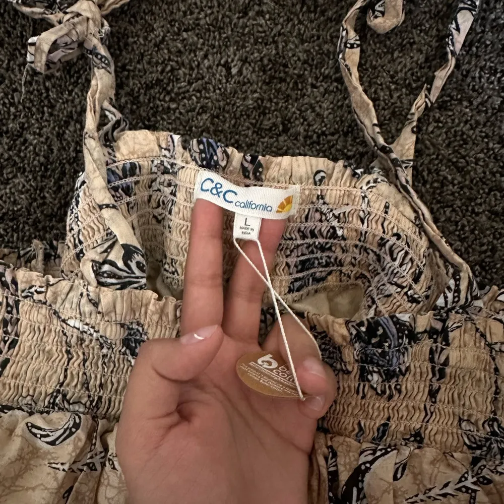 C&C California Beige and Black Patterned Top - Image 2