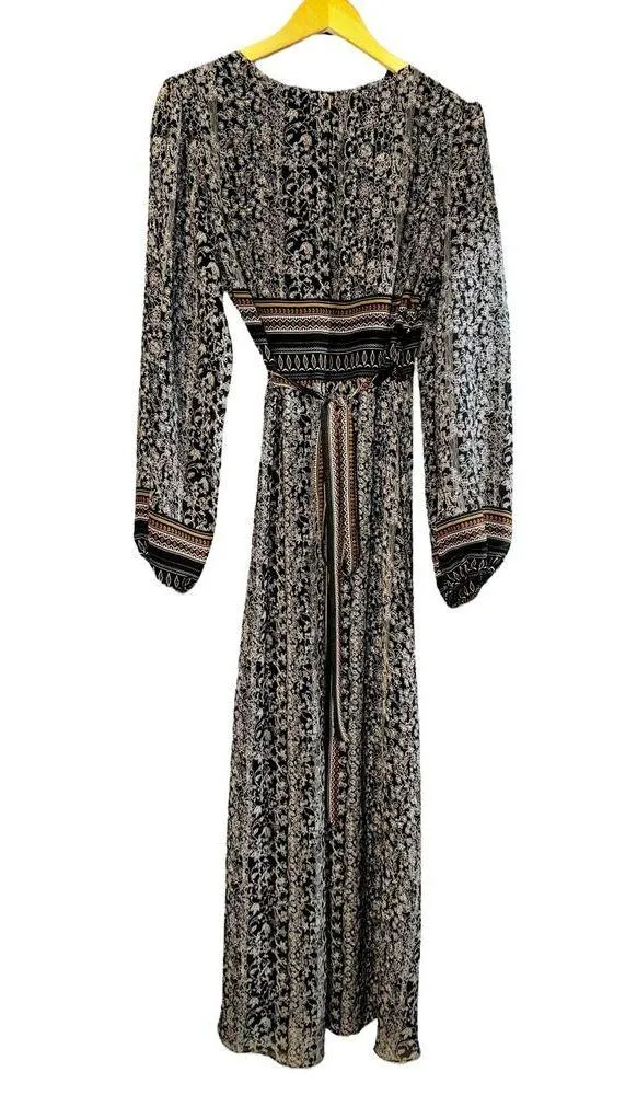 Misa Los Angeles Emilia Floral Patter Wrap Dress High Low Midi Medium Boho Sexy - Image 6