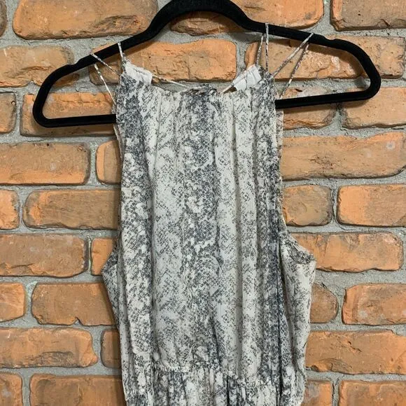 A&F Abercrombie &‎ Fitch Dress Size Medium Gray Snake Print Sleeveless Mini Midi - Image 2