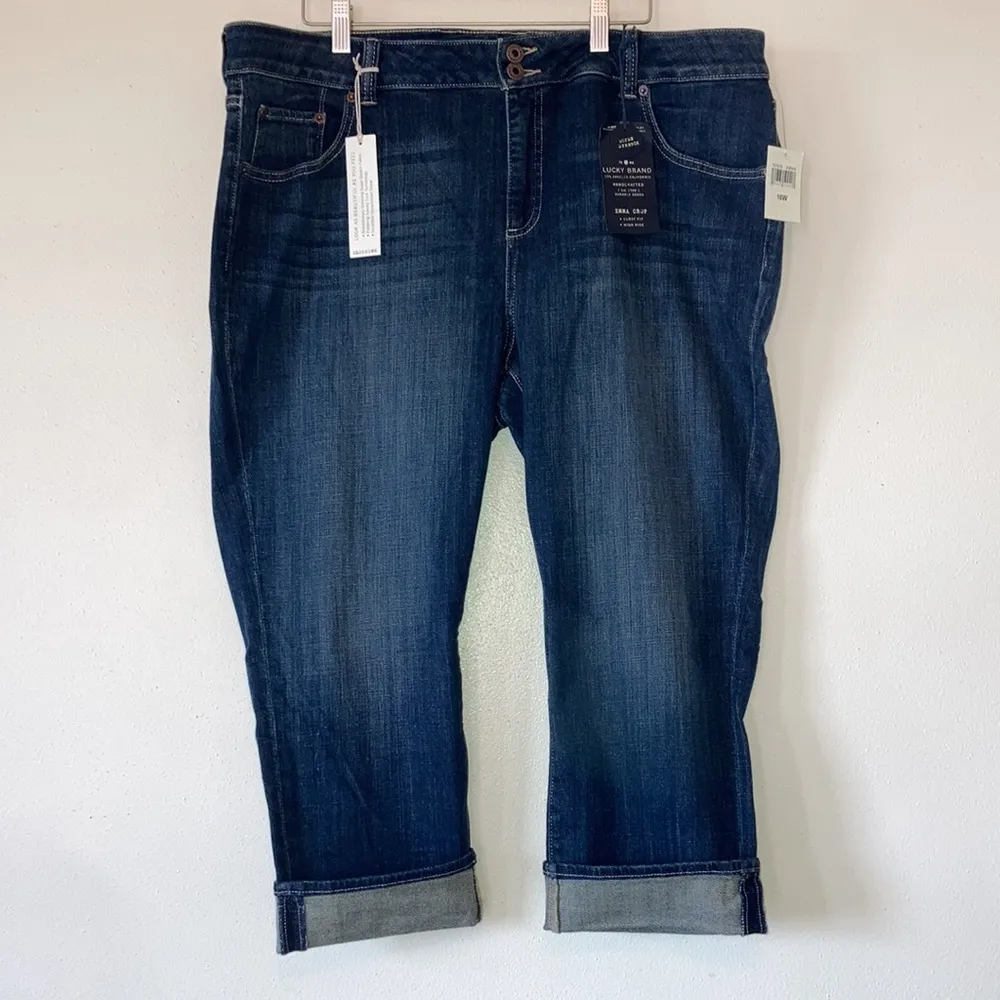Size 16W Lucky Brand Emma Cropped Jean crop jeans high rise stretch BKE NWT 16 - Image 10