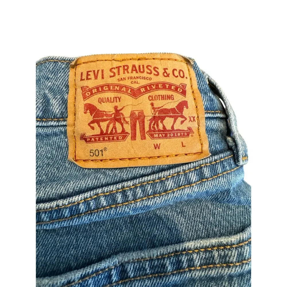 Vintage Levi’s 501 Women’ Girls Skinny Ripped Distressed Blue Jeans W25 L26 Size 25 - Image 8