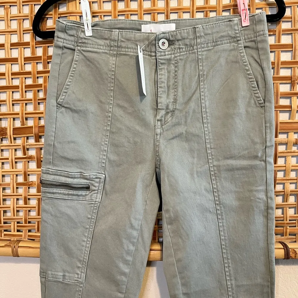 NWT Anthropologie Jefferson Moto Olive Green Zip Leg Cargo Style Jeans Size 26 - Image 15