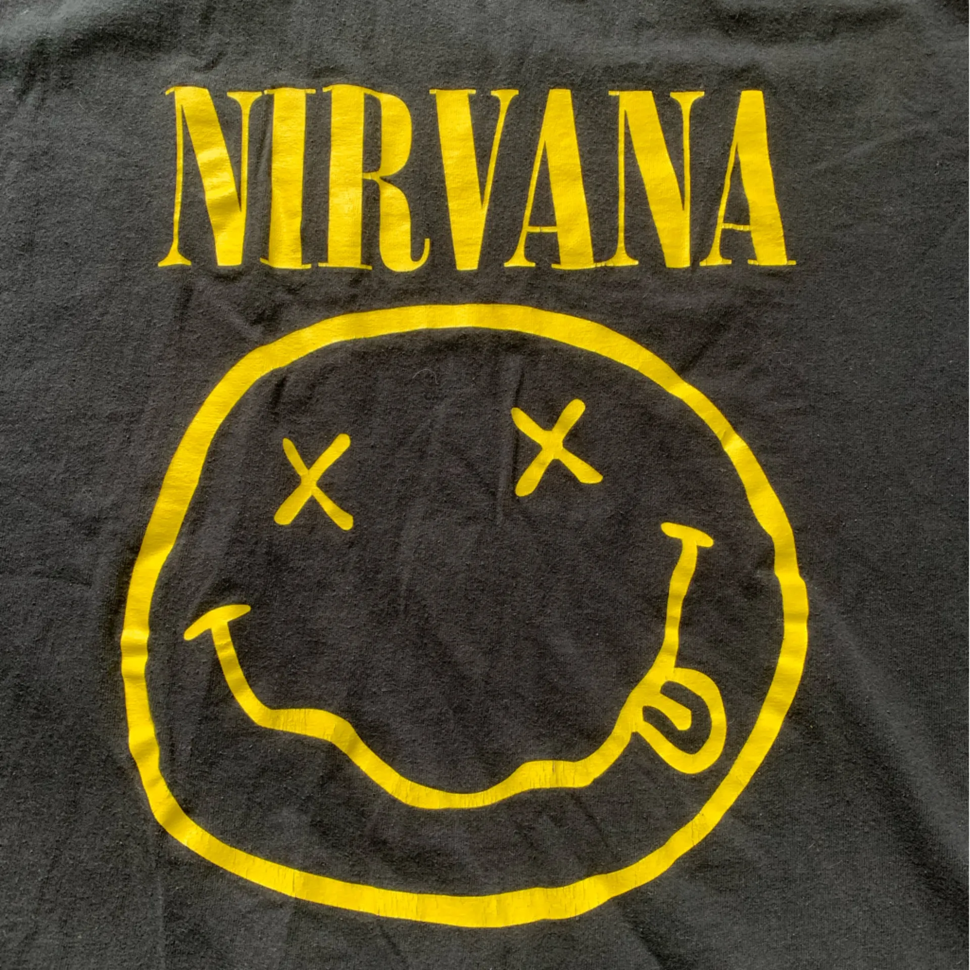 Nirvana Black T-Shirt with Yellow Graphic XL - Image 2