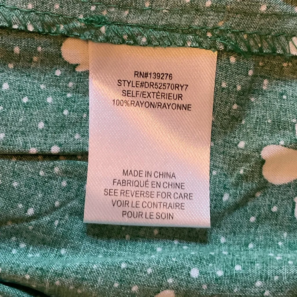 NWT DR2 Kelly Green Smocked Ruffle Strap Floral Dress Sz L Size L - Image 4