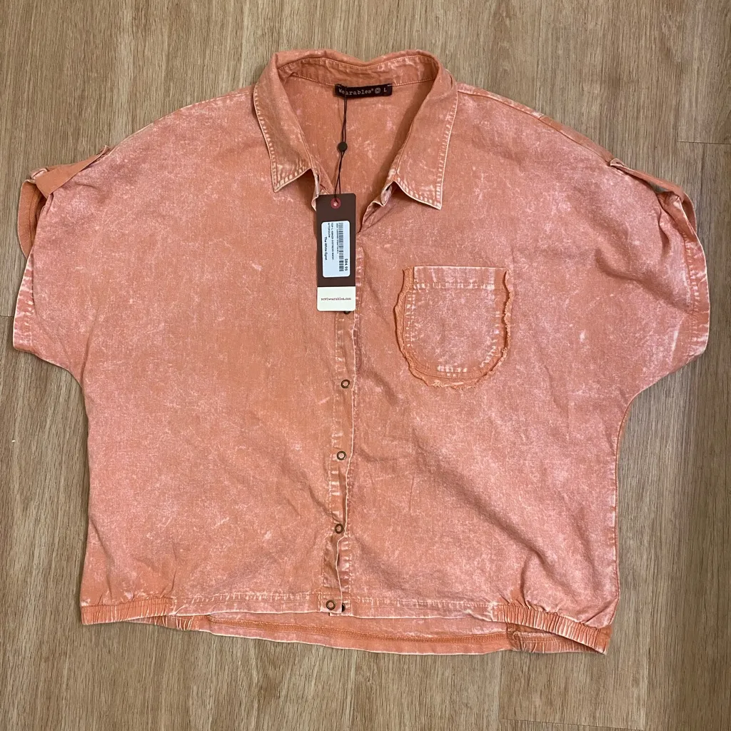 Wearables top Abner Casual Coral Button - Image 3