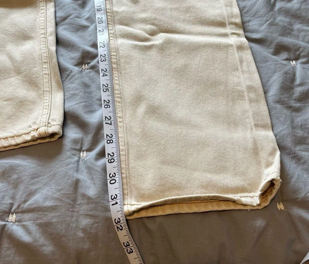 NWT Good American Women's Good 90s Icon Straight Leg Jeans Size 6/28 in Bone - Image 12