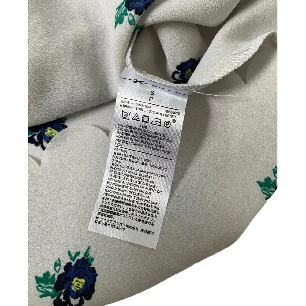 Banana Republic Women Size Small Floral Gray Shirt Blouse 27-132 - Image 8