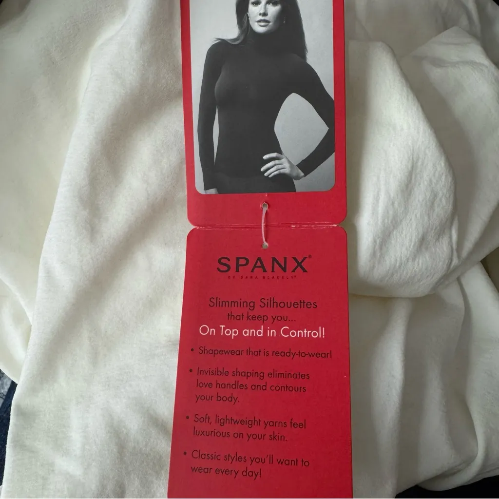 Spanx On Top And In Control Classic Turtleneck Off Shaping White Top Size Large - Image 8