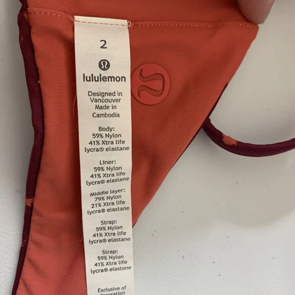 Lululemon Hawaiian Bandeau Halter Bikini Top Swim Tie Back Women’s Sz 2 Rip Tag - Image 6