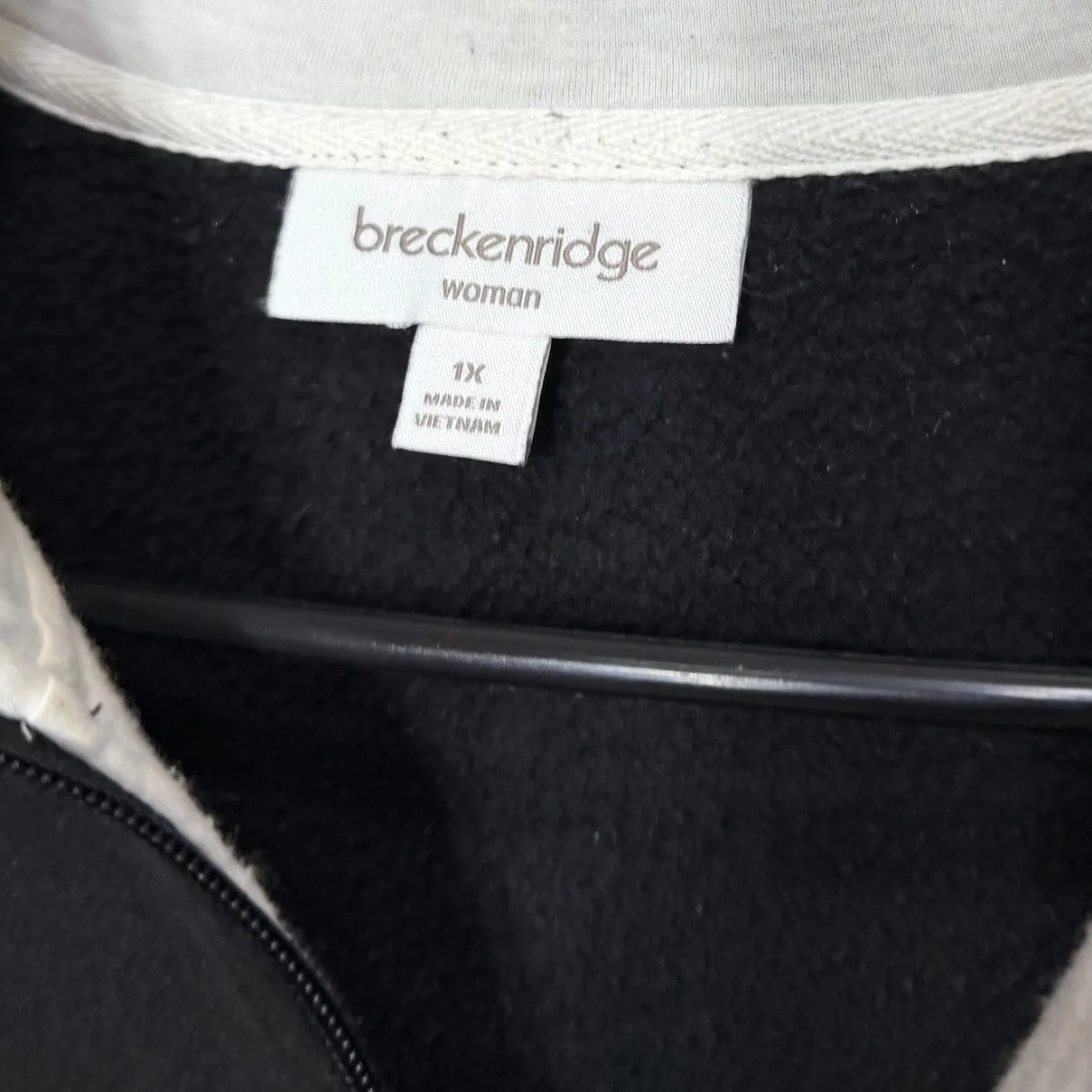 Breckenridge Black Embroidered Christmas Quarter Zip Sweatshirt 1X - Image 3