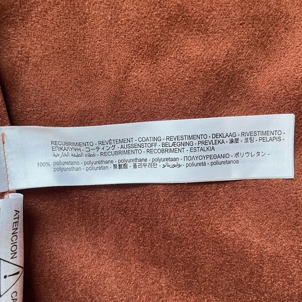 Woman Brown Faux Leather Short Sleeved Button-Up Midi Dress Sz XS - Image 8